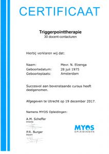 Certificaat-Triggerpointtherapie